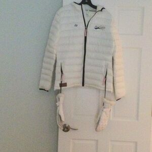 White Quilted Puffer Jacket with Hood